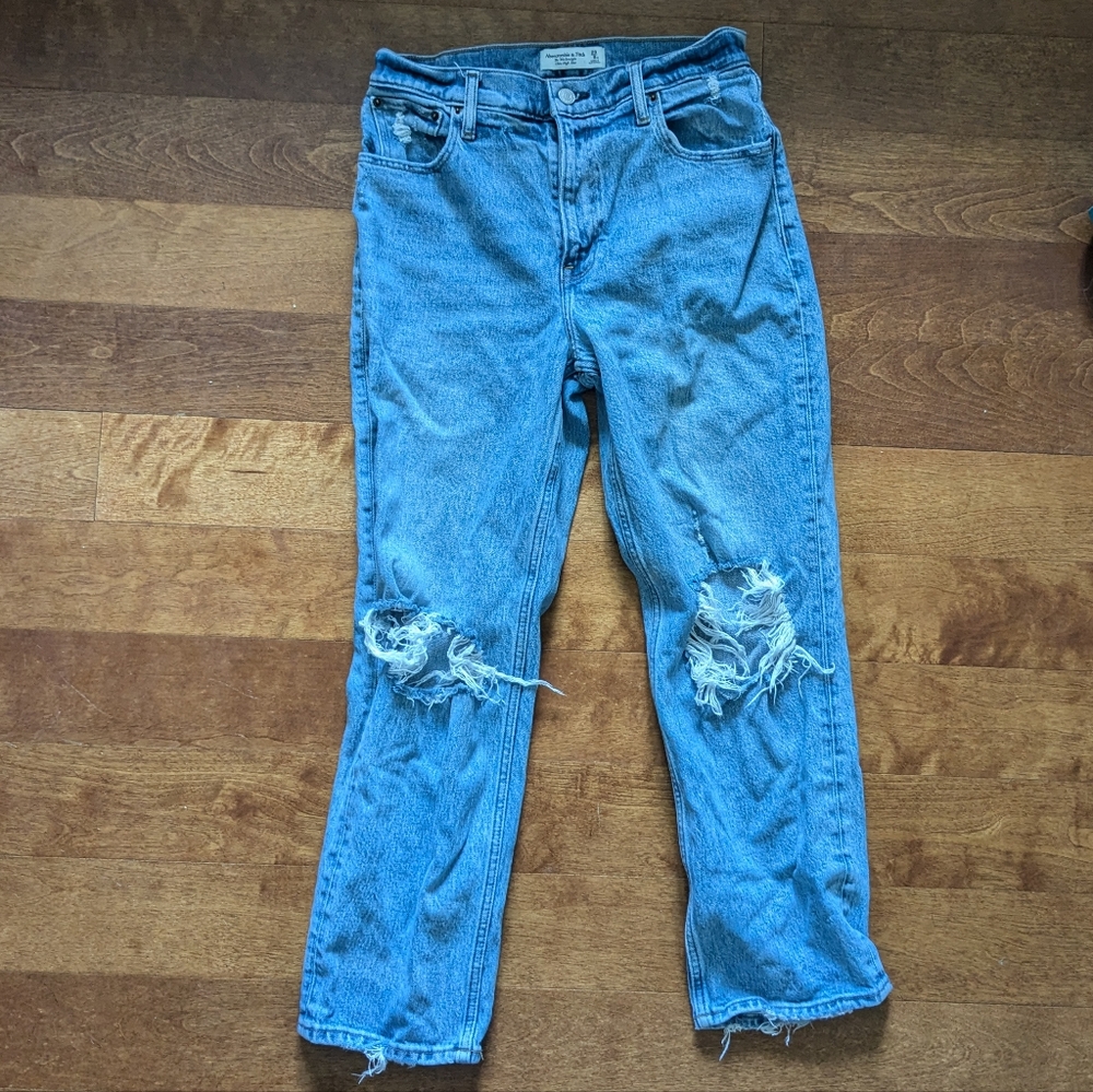 Abercrombie and Fitch the 90s straight ultra high rise 29/8 x short Jean